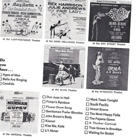 Vintage Columbia Records Broadway Sound Cast Album Advertisement 1960s Print Ad - Picture 2 of 2